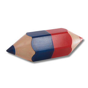 Pouf artistico multicolore a forma di matita