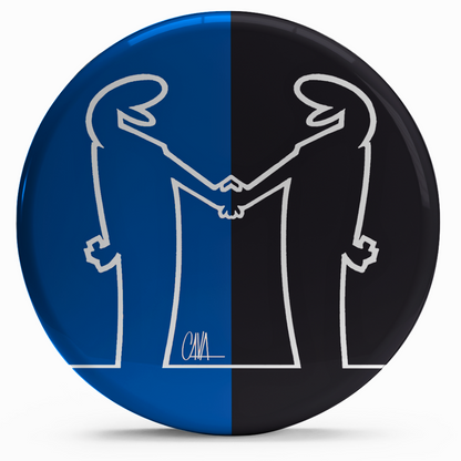 Bollini "Euforia Neroazzurra" di Mr. Linea, con i colori nero e azzurro per rappresentare l'amicizia e l'energia dei tifosi di calcio.
