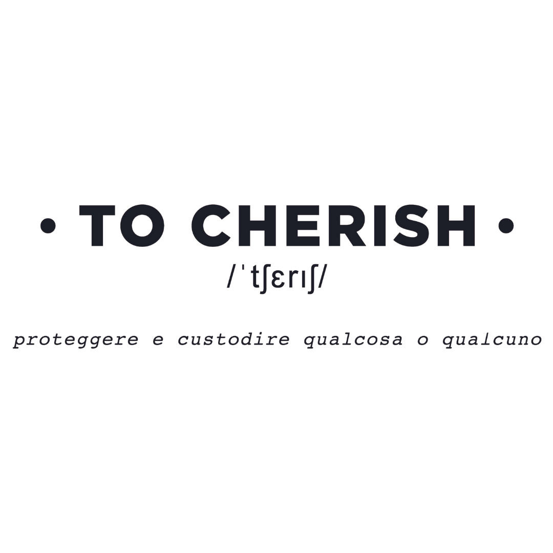 Sticker murale 'TO CHERISH' significa 'proteggere e custodire', un messaggio d'amore per la casa da Mycrom Art.