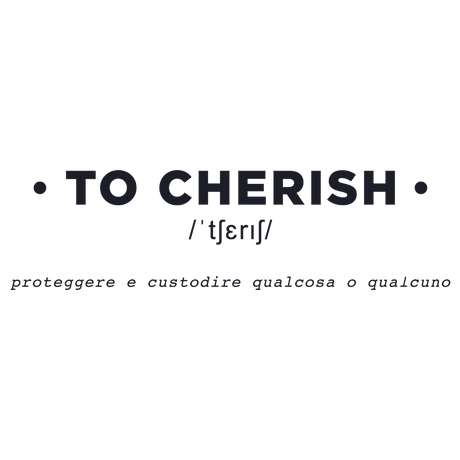 Sticker murale 'TO CHERISH' significa 'proteggere e custodire', un messaggio d'amore per la casa da Mycrom Art.