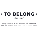 Sticker 'TO BELONG' in serigrafia su carta Fabriano, espressione artistica del comfort e appartenenza per interni accoglienti.