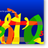 Dettaglio Quadro Opera artistica "Numerologia" di Ugo Nespolo, con numeri molto colorati che celebrano la matematica in arte, ispirata da Albert Einstein.