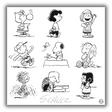 Serigrafia 'Peanuts e gli Amici di Schulz' in elegante cornice, perfetta per aggiungere un tocco artistico alla tua casa in Bianco e Nero