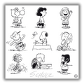 Serigrafia 'Peanuts e gli Amici di Schulz' in elegante cornice, perfetta per aggiungere un tocco artistico alla tua casa in Bianco e Nero