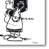 Dettaglio di Peanuts Family: Lucy Van Pelt on the Phone mostra Lucy impegnata in una telefonata, evidenziando l'attitudine comunicativa del personaggio.