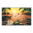 Stampa artistica Salmon Sea con tramonto tropicale e mare