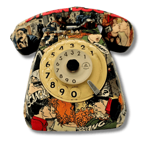 Telefono vintage Dylan Dog con fumetti artistici