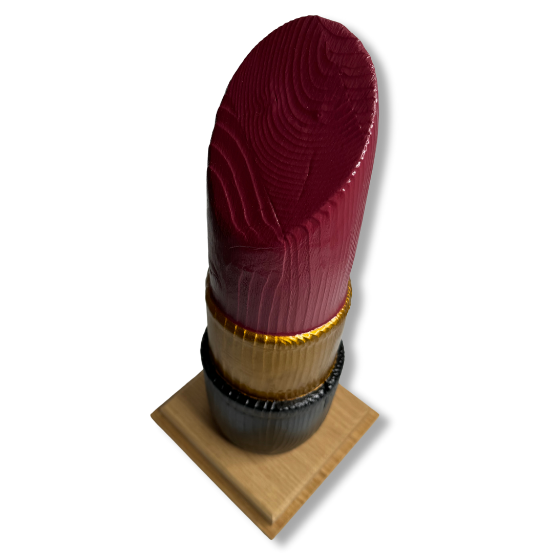 VIOLET LIPSTICK Rossetto Pop Art in Legno – Scultura Limited Edition Johnny Hermann