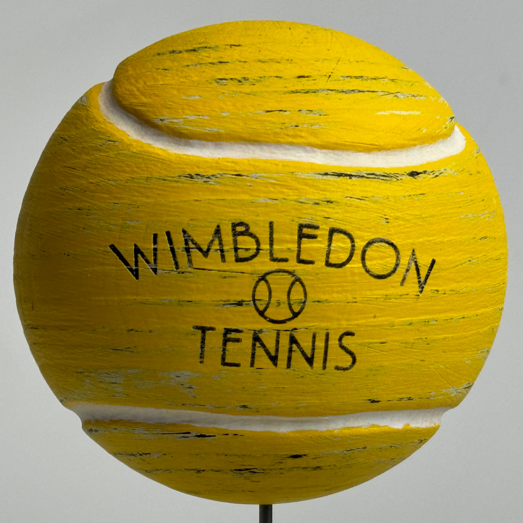 Pallina Wimbledon Tennis - Scultura in Legno Johnny Hermann