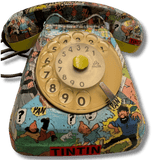 Telefono Vintage Artigianale Decorato con Fumetti di Tin Tin - TIN TIN - Ring Art Phone