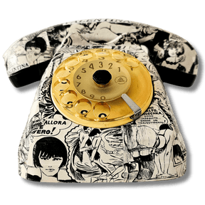 Telefono artistico Valentina con disegni fumettistici