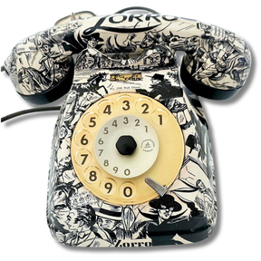 Telefono vintage ZORRO con illustrazioni fumetti