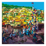 Illustrazione "Port-au-Prince Rises Again" di Pierpaolo Rovero, rappresentazione della resilienza haitiana. Collezione "Imagine All the People".






