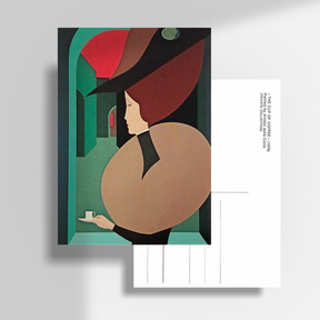 Cartolina artistica 'THE CUP OF COFFEE' di A. Dalla Costa