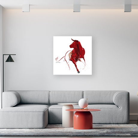 Ambientazione Quadro TORO in f.to 90x90 cm. Acquista la PASSIONE GRANATA!