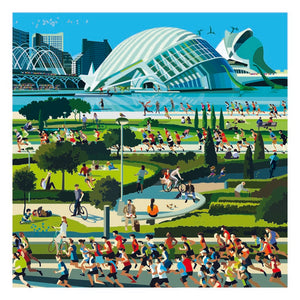 Valencia Runs - Imagine All the People Collection by Pierpaolo Rovero